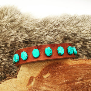 Leather Turquoise/Howlite Bracelet
